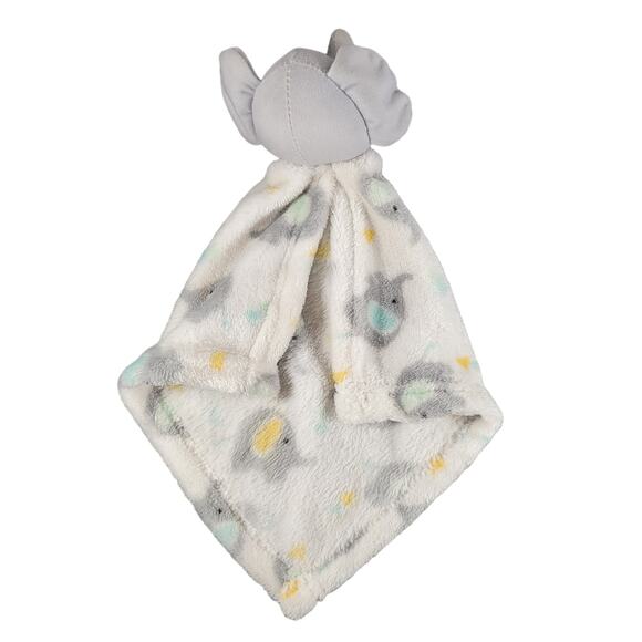 Elephant Lovey Security Blanket Gray White Oeko-Tex Baby Comfort Plush - Picture 3 of 12